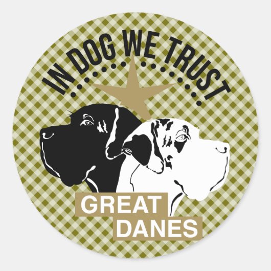 Round Great Dane Sticker (Vorderseite)
