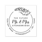 Round Greenery Rücksendeadresse Permastempel (Design)