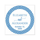 Round griech Key S Frame Names Datum Hochzeit Permastempel (Design)