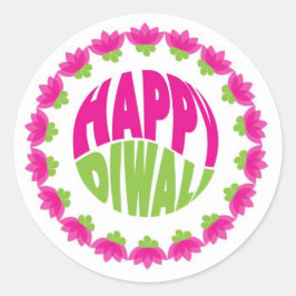 Round Happy Diwali Stickers