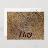 Round Hay Bale Postkarte (Vorne/Hinten)