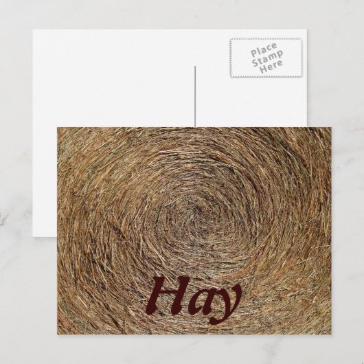 Round Hay Bale Postkarte (Vorne/Hinten)