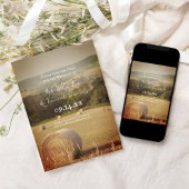 Round Hay Bales Farm Wedding Save the Date