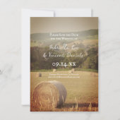 Round Hay Bales Farm Wedding Save the Date (Vorderseite)