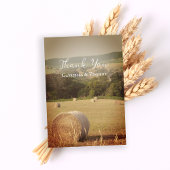Round Hay Bales Farm Wedding Vielen Dank Dankeskarte