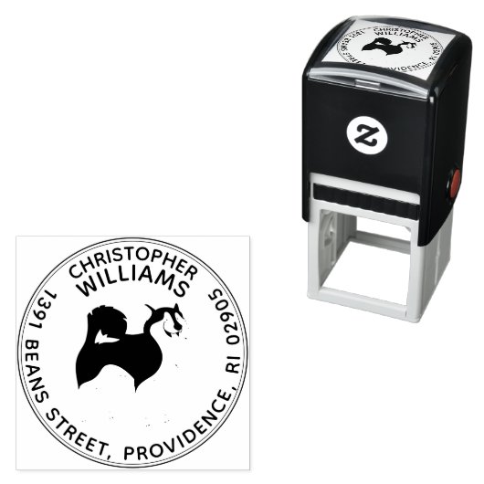 Round Husky-Rücksendeadresse Permastempel (Beispiel)