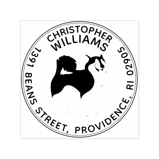 Round Husky-Rücksendeadresse Permastempel (Design)