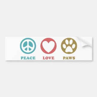Round Icons Peace Liebe Paws Autoaufkleber