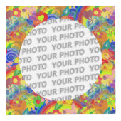 Round in Square Frame Blume Power 1 + Ihr Foto Würfel (Rechts)