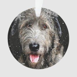 Round Irish Wolfhound Weihnachtsschmuck Ornament