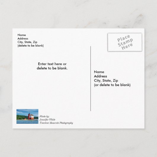 Round Island Lighthouse bald wieder gut Postkarte (Rückseite)