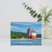 Round Island Lighthouse bald wieder gut Postkarte (Stehend Vorderseite)