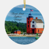 Round Island Lighthouse Keramik Ornament (Vorne)