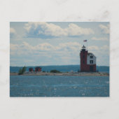 Round Island Lighthouse, Mackinac Island, Michigan Postkarte (Vorderseite)