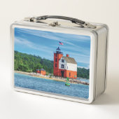 Round Island Lighthouse Metall Brotdose (Vorderseite)