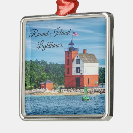 Round Island Lighthouse Ornament Aus Metall (Links)
