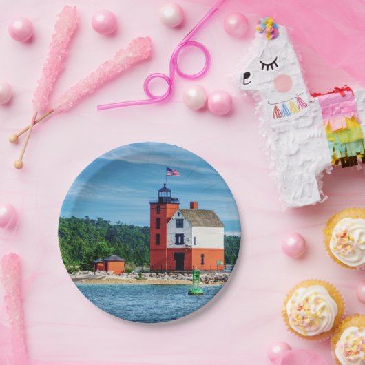 Round Island Lighthouse Pappteller (Party)