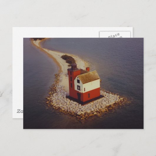 Round Island Lighthouse Postkarte (Vorne/Hinten)