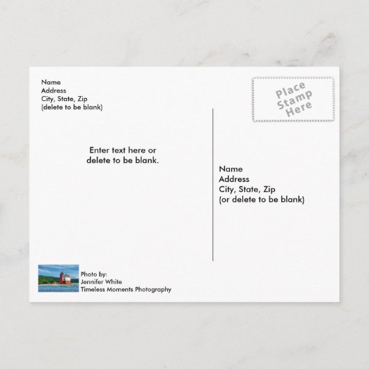 Round Island Lighthouse Postkarte (Rückseite)