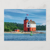Round Island Lighthouse Postkarte (Vorderseite)
