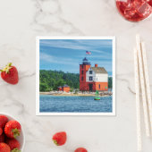 Round Island Lighthouse Serviette (Beispiel)
