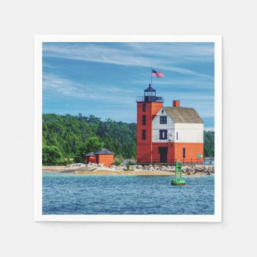 Round Island Lighthouse Serviette (Vorderseite)