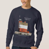 Round Island Lighthouse Shirt dunkel (Vorderseite)