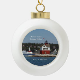 Round Island Passage Lights Schmuck Keramik Kugel-Ornament