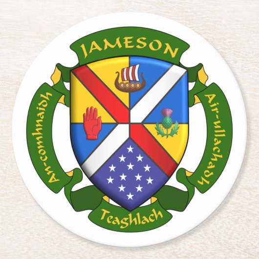 Round JamFam Coster-3 Runder Pappuntersetzer (Vorderseite)