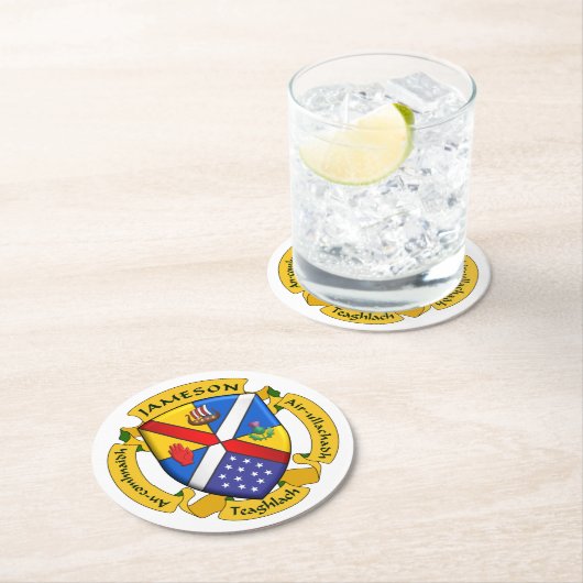 Round-JamFam-Untersetzer - 2 Runder Pappuntersetzer (Vor Ort)