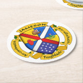 Round-JamFam-Untersetzer - 2 Runder Pappuntersetzer (Angewinkelt)