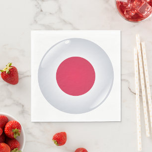 Round Japan Flag Paper Napkins Serviette