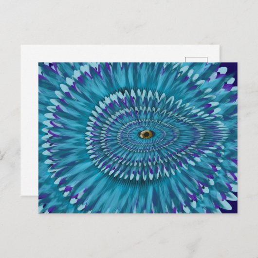 Round Jurassic EYE SEE YOU doodle Postkarte (Vorne/Hinten)