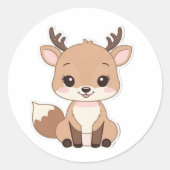 Round Kawaii Dee Sticker - Niedlich und Spaß (Vorderseite)