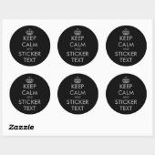 Round KeepCalm Aufkleber in grau | personalisierba (Blatt)