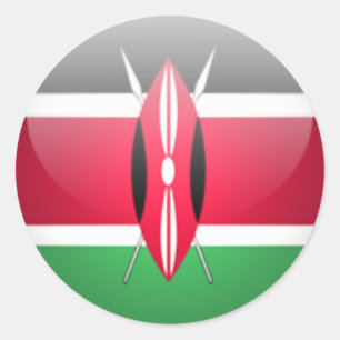 Round Kenya Flag-Aufkleber Runder Aufkleber