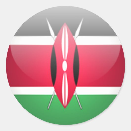 Round Kenya Flag-Aufkleber Runder Aufkleber (Vorderseite)