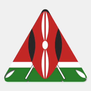 Round Kenyan Motif: Ein nationales Symbol Dreieckiger Aufkleber