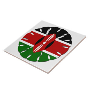 Round Kenyan Motif: Ein nationales Symbol Fliese