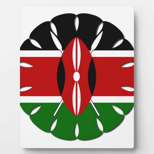 Round Kenyan Motif: Ein nationales Symbol Fotoplatte (Vorderseite)