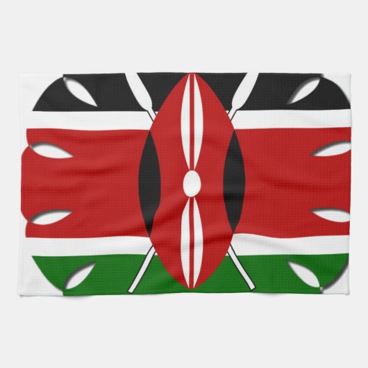 Round Kenyan Motif: Ein nationales Symbol Handtuch (Horizontal)