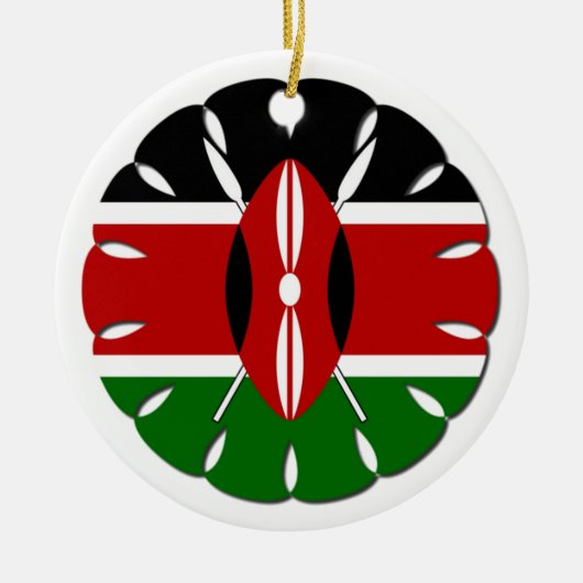 Round Kenyan Motif: Ein nationales Symbol Keramikornament (Vorne)