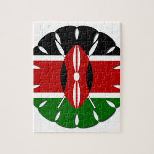 Round Kenyan Motif: Ein nationales Symbol Puzzle