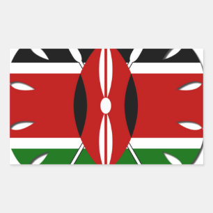 Round Kenyan Motif: Ein nationales Symbol Rechteckiger Aufkleber