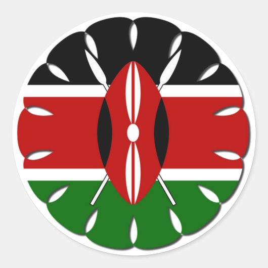 Round Kenyan Motif: Ein nationales Symbol Runder Aufkleber (Vorderseite)