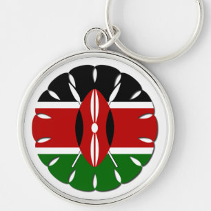 Round Kenyan Motif: Ein nationales Symbol Schlüsselanhänger