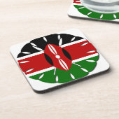 Round Kenyan Motif: Ein nationales Symbol Untersetzer (Linke Seite)