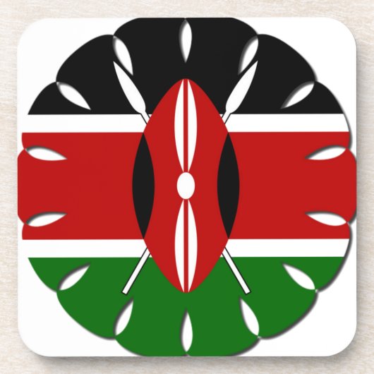 Round Kenyan Motif: Ein nationales Symbol Untersetzer (Vorderseite)
