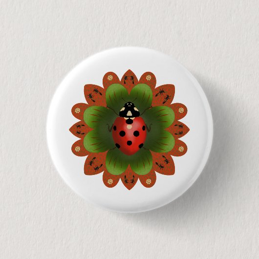 Round Ladybug Button (Vorderseite)