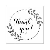 Round Leaves Double Wreath Thank You Permastempel (Design)